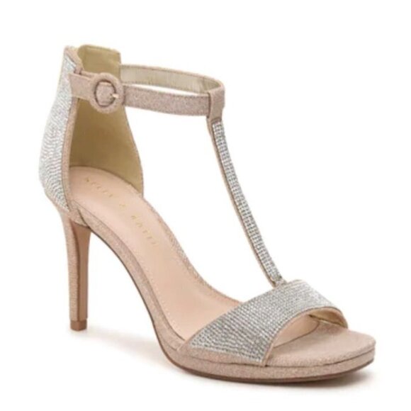 Kelly & Katie Conradd Platform “Bride” Sandal with Glitter & Rhinestones 6.5 - Picture 1 of 9